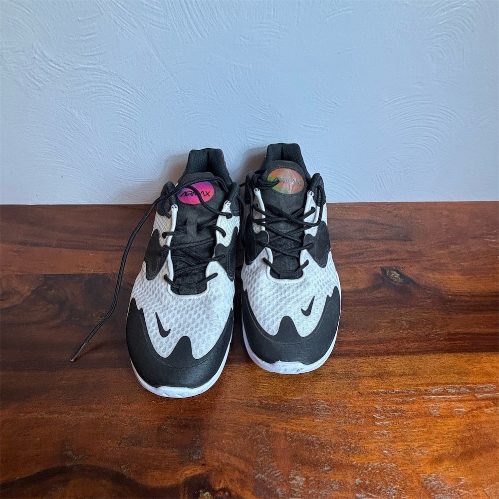 Nike Air Max 2X Mens 9 White Black Iridescent Running Shoes CK2943-100